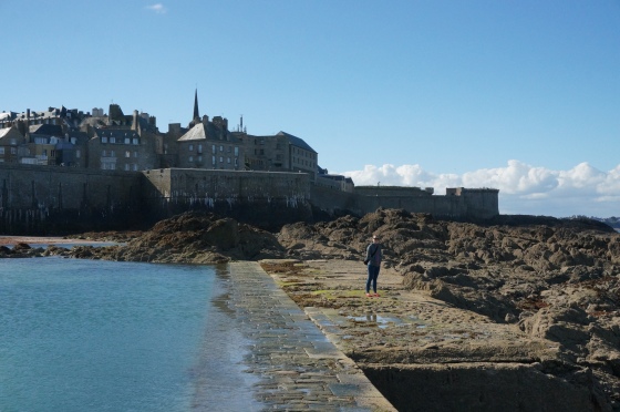 Taking advantage of low tide in Saint Malo, France